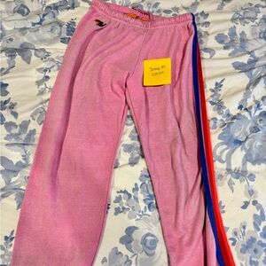Aviator Nation Pink Stripe sweatpants medium Great condition